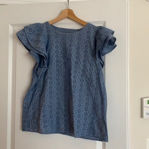 Gap eyelet fitter sleeve blouse